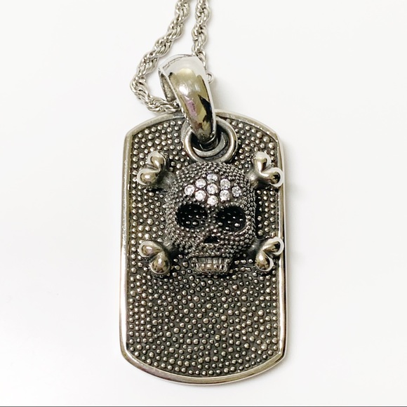 Bico Australia Skull Dog Tag chain link neck 15 - Picture 8 of 11